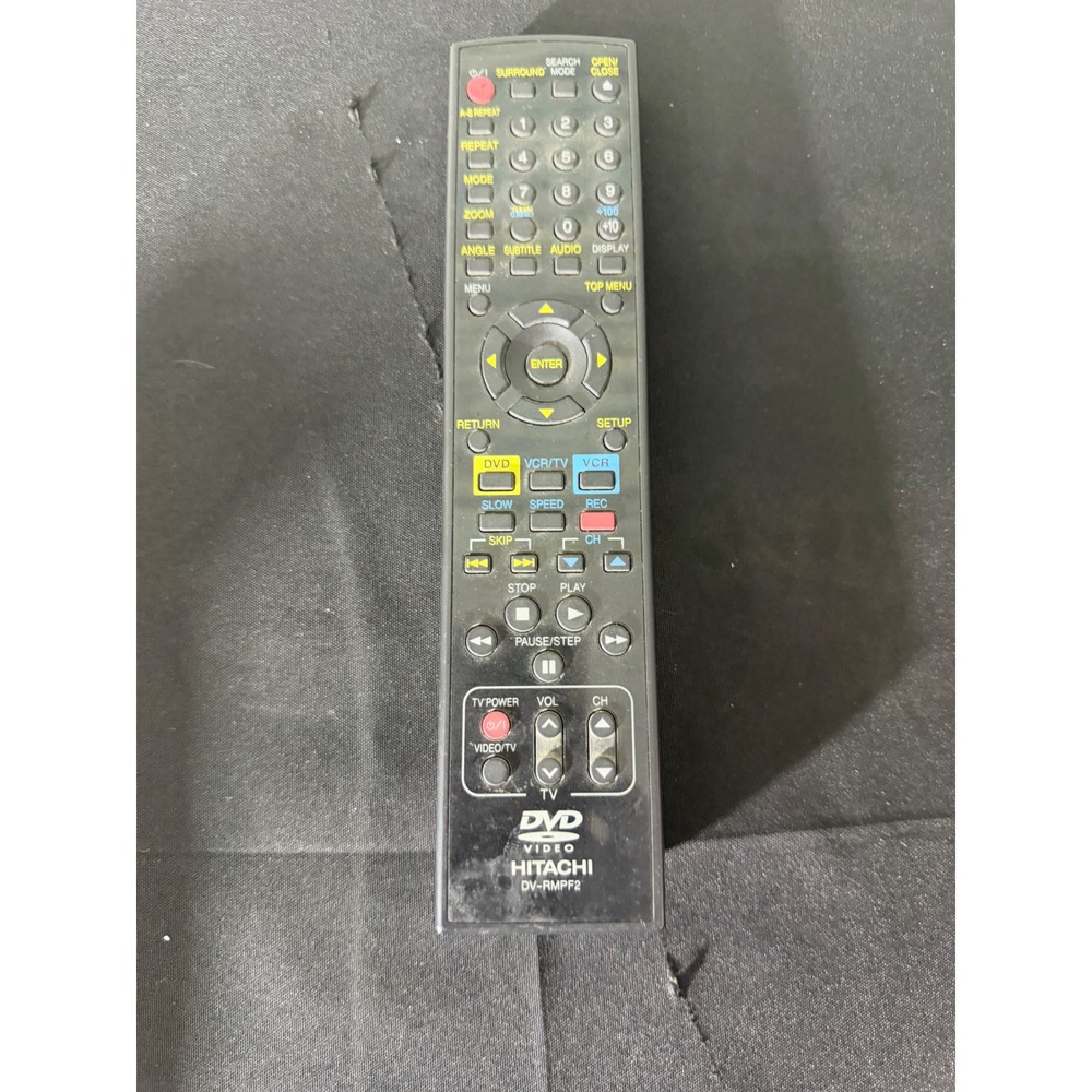 Hitachi Remote Control DV-RMPF2‎ Black Excellent DVD VCR TV Combo Replacement
